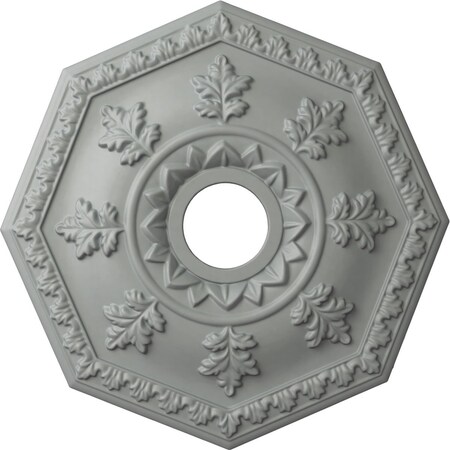 Ekena Millwork Nottingham Ceiling Medallion (Fits Canopies up to 4 5/8"), 18"OD x 3 1/2"ID x 1 1/2"P, Primed White CM18NT
